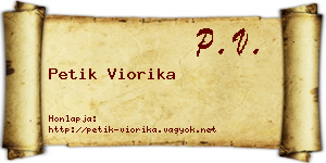 Petik Viorika névjegykártya